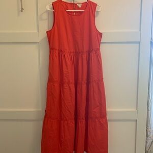 NWT j.crew red/coral midi dress